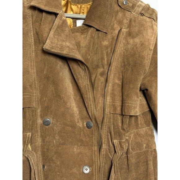 Vintage Together!1980s brown suede leather jacket belt Small - Picture 3 of 10